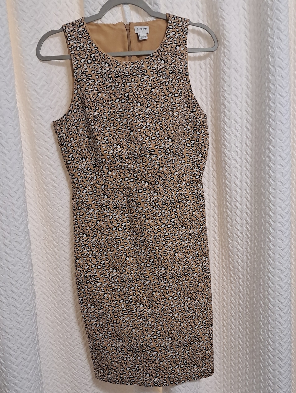 J. Crew Leopard Print Sleeveless Sheath Dress in Tan and Black